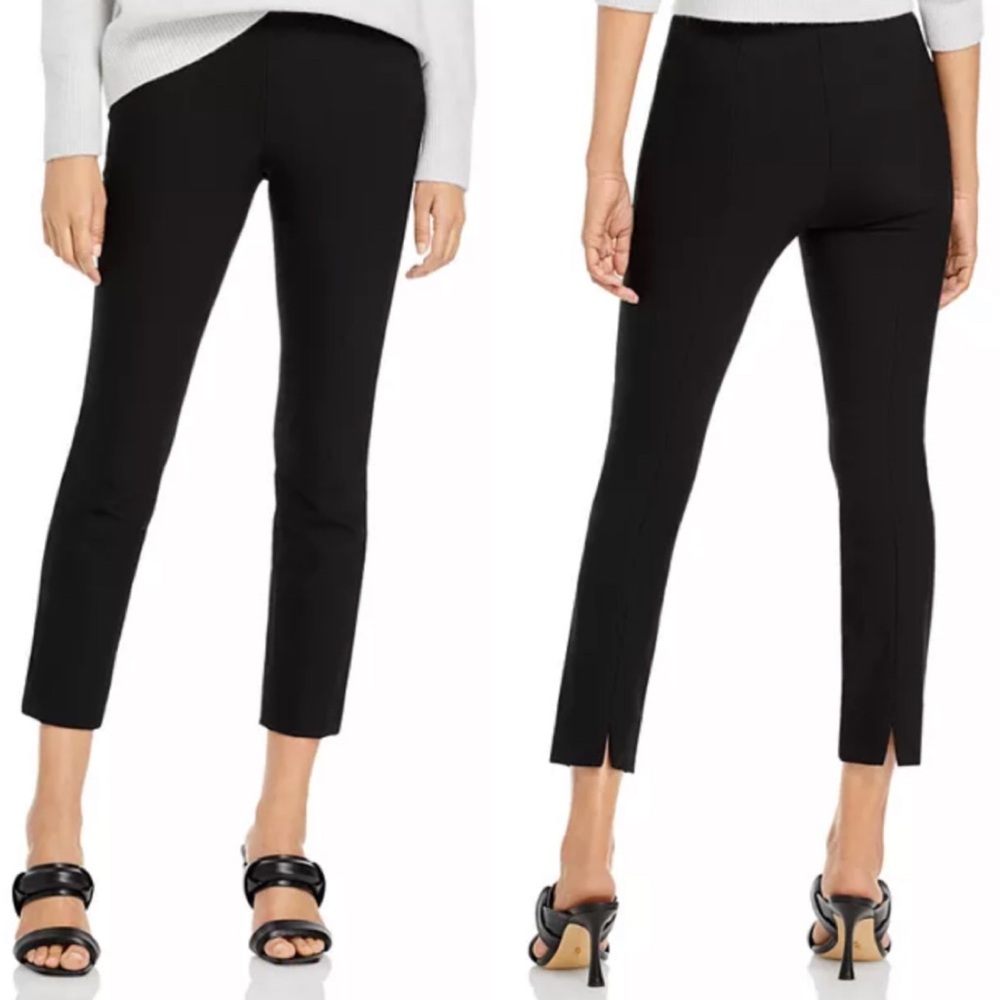 VINCE Stitch Front Seamed Pant in Black M Medium